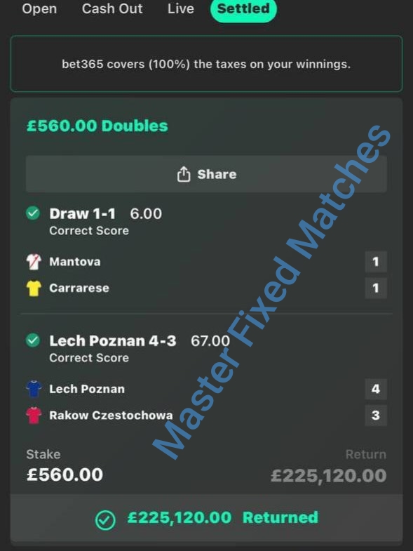 Ever day sure fixed Matches