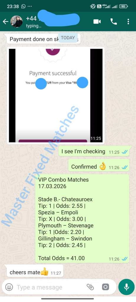 Best Fixed Matches VIP COMBO Proof of Payment - Today Today Master Fixed Matches