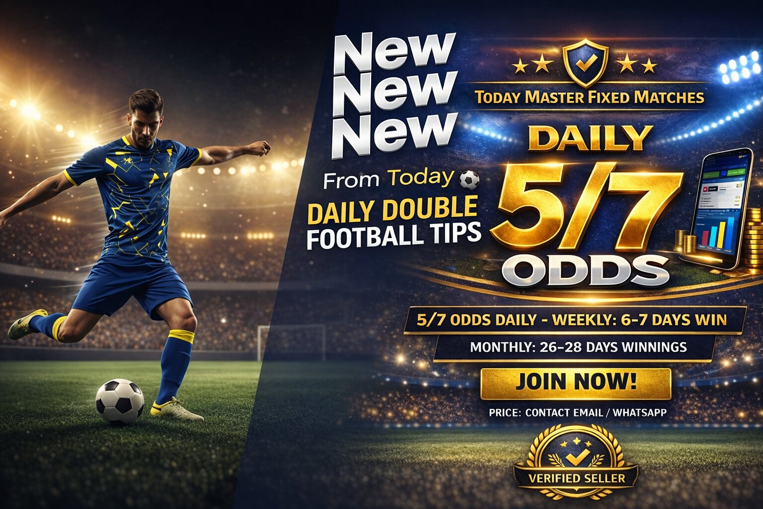 Daily Double Football Tips Every Day two single sure fixed matches