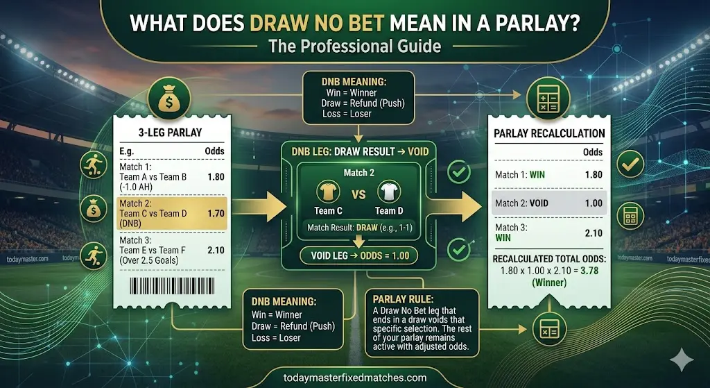 Infographic explaining what Draw No Bet means in a parlay