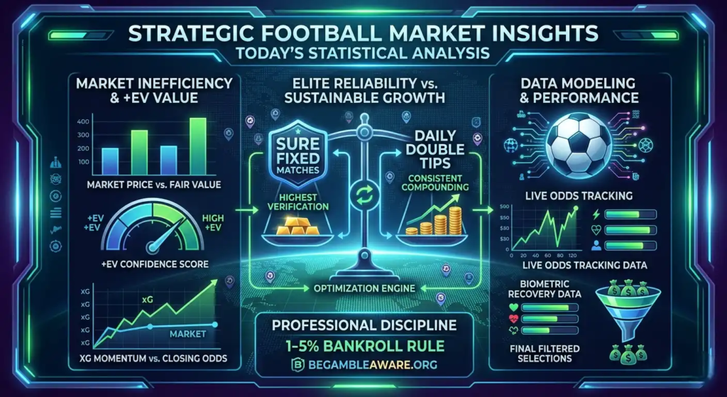 Strategic Football Market Insights: Statistical analysis of xG momentum, +EV value, and bankroll growth strategy.