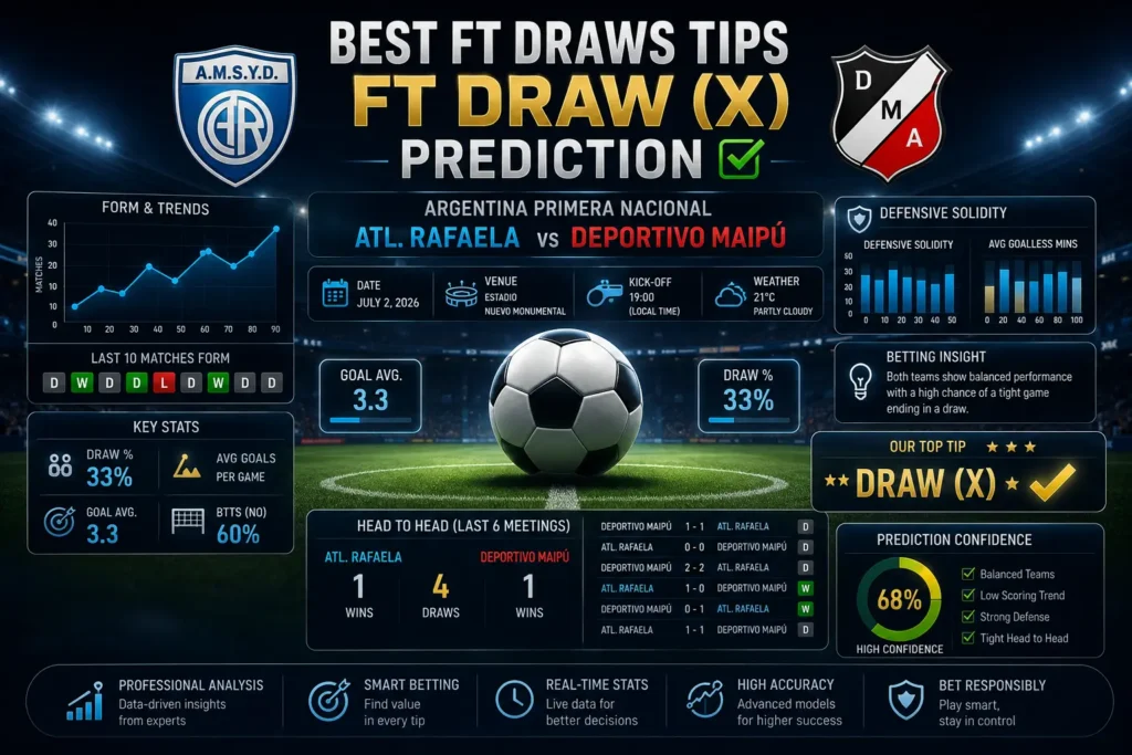 Best FT draws tips football match preview and tactical analytics dashboard.