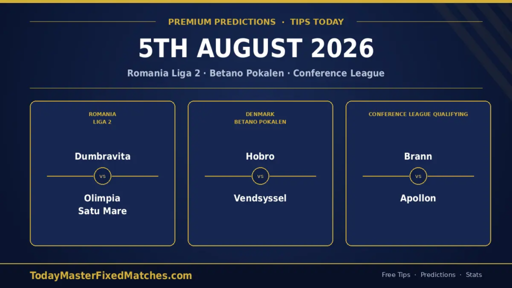 Premium Predictions & Tips Today — BTTS picks from Romania, Denmark and Conference League qualifying