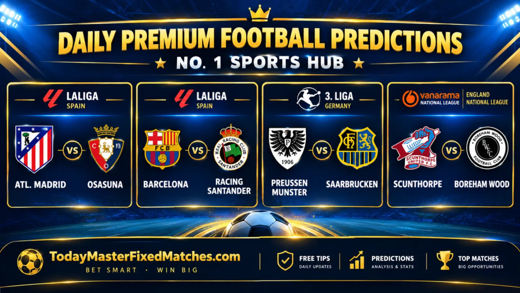 Daily Premium Football Predictions for 16 September 2026: Atl. Madrid vs Osasuna and Barcelona vs Santander picks.