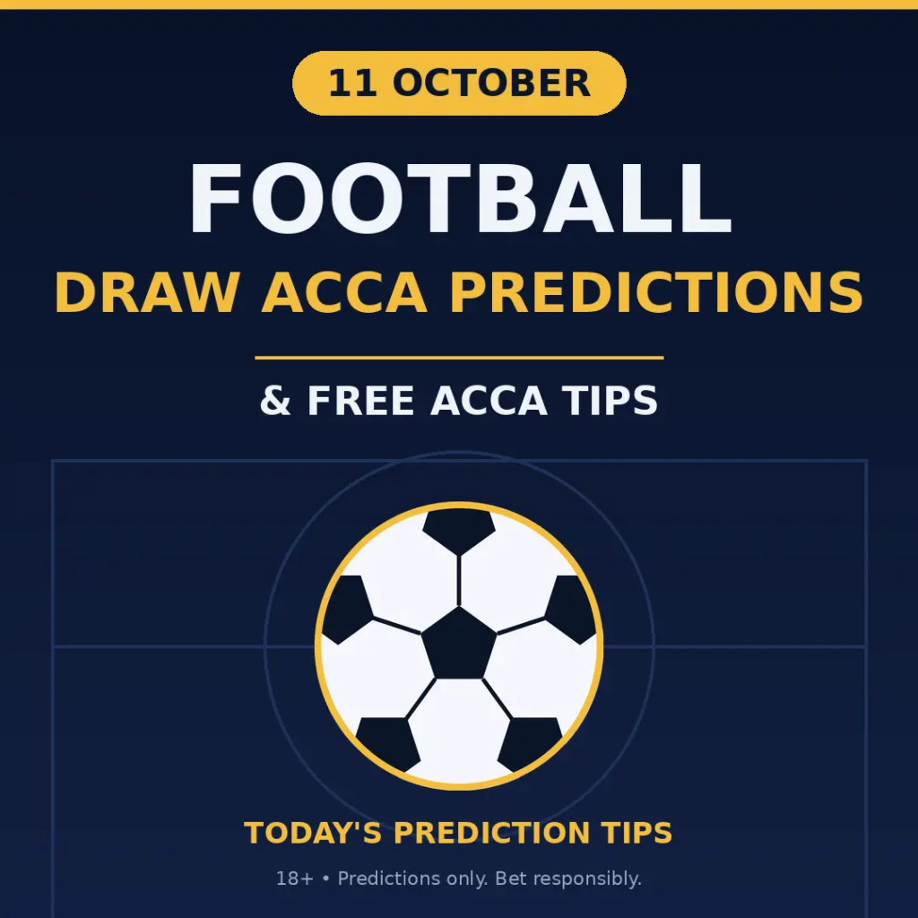 Football Draw Acca Predictions for 11 October 2026: Kifisia vs Panetolikos and San Lorenzo vs Deportivo Riestra draw tips.