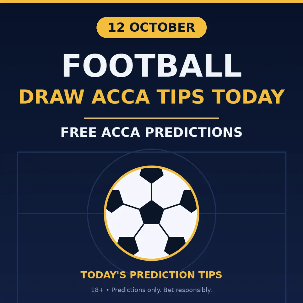Football Draw Acca Tips Today for 12 October 2026: FC Argeș vs CFR Cluj and Dijon vs Metz draw picks.